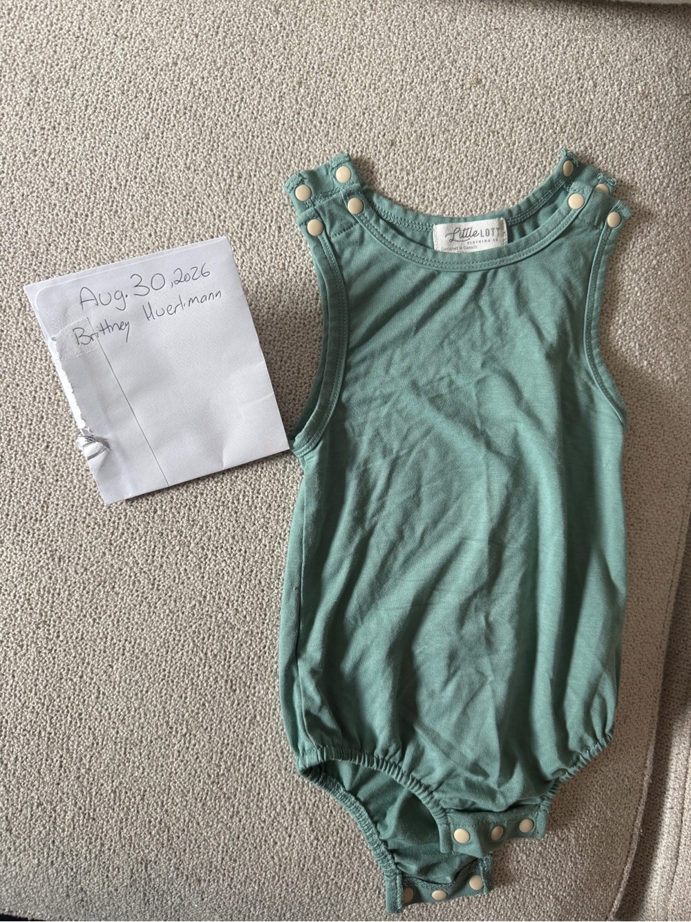 Seafoam Green Sleeveless Baby Bodysuit